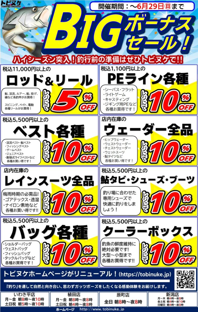 「ビッグボーナスセール」開催のお知らせ
